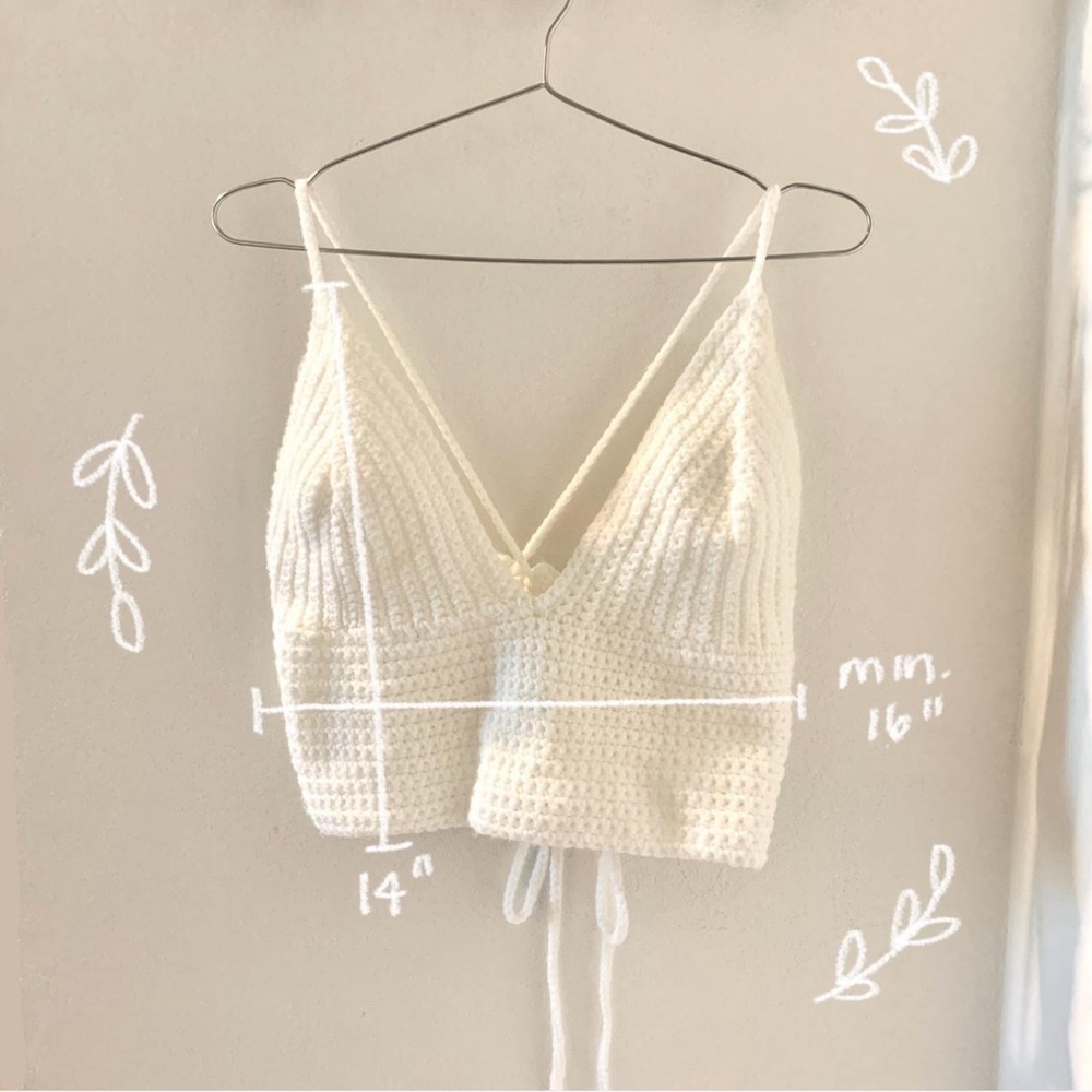 handmade crochet white corset top - Picture 2 of 3